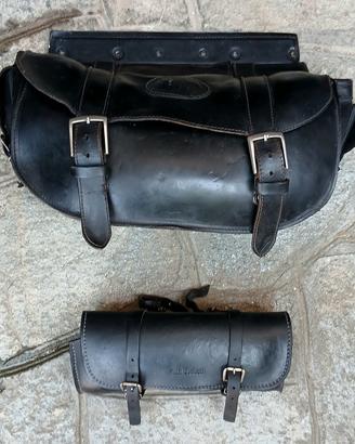 Borsa laterale sinistra + barilotto per Harley