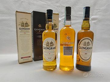3 bottiglie di Gllen Grant 12 + 10 + 5
