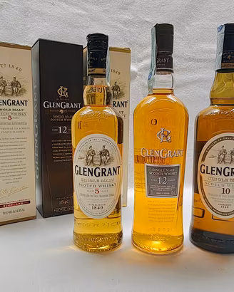 3 bottiglie di Gllen Grant 12 + 10 + 5