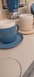 Nuove. Bialetti.  Set 2 tazze cappuccino+piattini