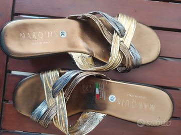 Sandali sabot Marquis laminati oro e bronzo tg 39