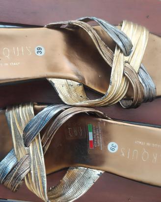Sandali sabot Marquis laminati oro e bronzo tg 39