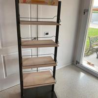 Espositore, robusto, legno e acciaio