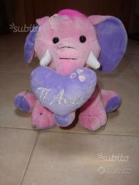 Elefantina Lilla/Viola "TI AMO" Cuore Regalandia