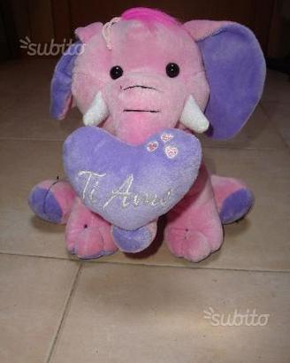 Elefantina Lilla/Viola "TI AMO" Cuore Regalandia