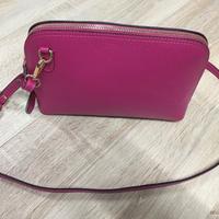 Borsa a tracolla in vera pelle Fuxia