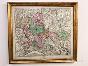 Antica stampa Ducato di Milano e Mantova Homann