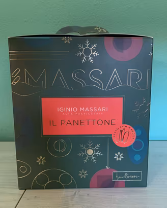 Scatola vuota Panettone Iginio Massari verde scuro