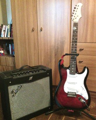 chitarra elettrica e amplificatore