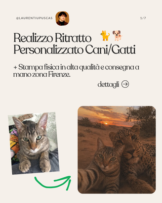 Il tuo Cane/Gatto in una Stampa Personalizzata