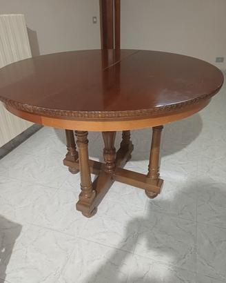 Tavolo rotondo in legno allungabile