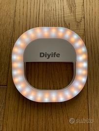 Ring Light Portatile LED Diyife Clip Ricaricabile