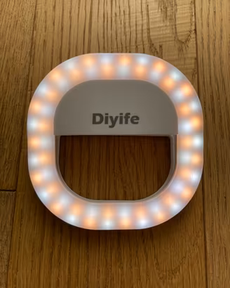 Ring Light Portatile LED Diyife Clip Ricaricabile