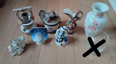 Lotto decorazioni in ceramica vintage