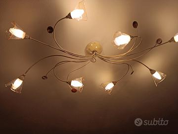 lampadario con 8 luci a forma di fiore 