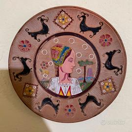 Antico piatto ceramica Sarda