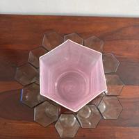 Venini  Set di 6 bicchieri esagonali più vaso