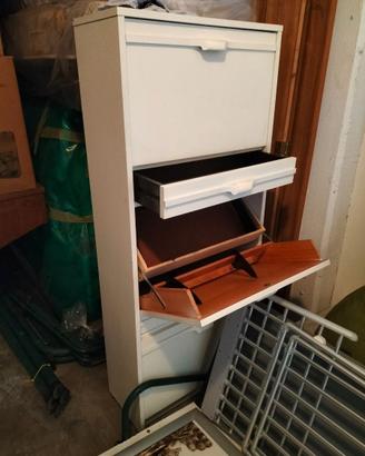 Scarpiera legno bianco