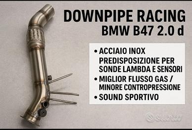 Downpipe bmw serie 1 2 3 4 x1 x3 acciaio inox