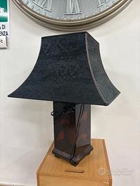 Lampada artigianale in legno giapponese paralume