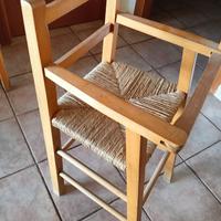 sedia in legno alta per bambini