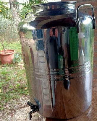 fusto da olio acciaio ino lt 50 con rubinetto
