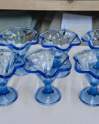 Set 11 Coppe Gelato blu cobalto