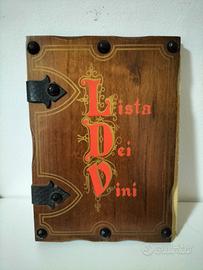 Porta Lista Dei Vini o menu in Legno