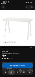 Scrivania IKEA TROTTEN + sedia MILLBERGET