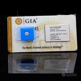GIA DIAMANTE NATURALE  TAGLIO BRILLANTE 0.32 CT
