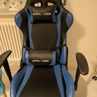 Sedia Gaming GTPlayer Blu e Nera