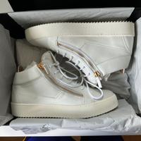 ZANOTTI HI TOP BIANCHE N 44 IN PELLE NUOVE SNEAKER