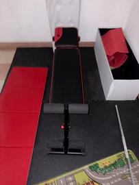 HOME GYM Panca + Bilanciere + Manubri + 36kg Ghisa