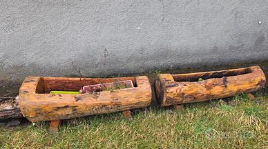 fioriere in abete fatte a mano