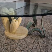 Tavolino in vetro e pietra