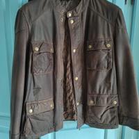 giacca in pelle marrone