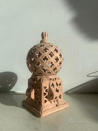 Porta candela, incensiere in cotto India