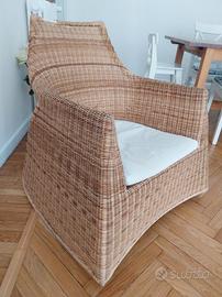 ikea PS Hejka poltrona a dondolo vintage in vimini