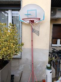 Struttura canestro basket con base e rotelle 
