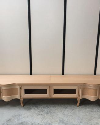 Mobile base madia soggiorno porta TV legno grezzo