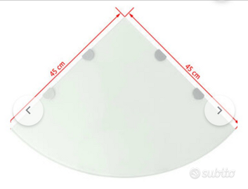 MENSOLAScaffale Angolare con Supporti CromaT Vetr