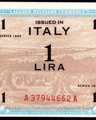ITALIA 1943 - SPLENDIDA Banconota 1 AM Lire  #YEU