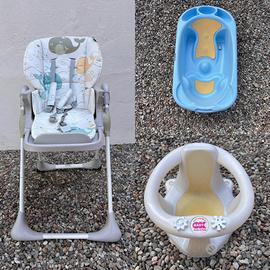 Seggiolone, vaschetta e seggiolino vasca