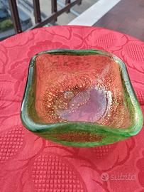 Posacenere vetro di Murano inclusioni oro