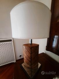 Coppia di abat-jour in banano con paralume