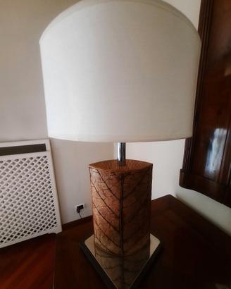 Coppia di abat-jour in banano con paralume