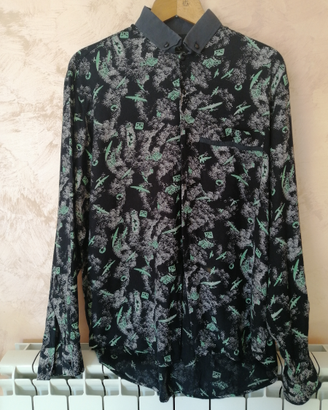 Camicia uomo vintage a fantasia di aerei
