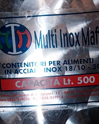 Botte in acciaio inox 18/10 da 500 l
