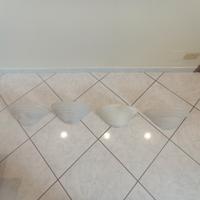 Lampadario e 4 apliques vetro antichizzato