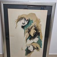 Quadro  litografia  su carta augusto murer 1977